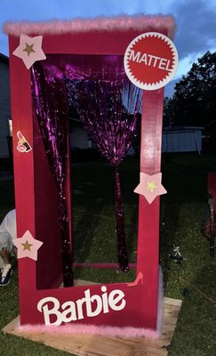 A rent Barbie Photo Booth we handmade here at Prince Party Rentals.