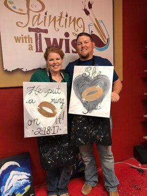 Congratulations to the Happy Couple!! We LOVE helping with Proposals in our studios!!