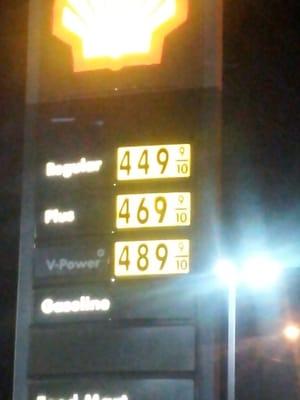 The gas prices on 9/8/2013.....