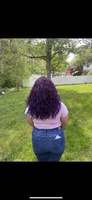 Freshly cut and dyed purple