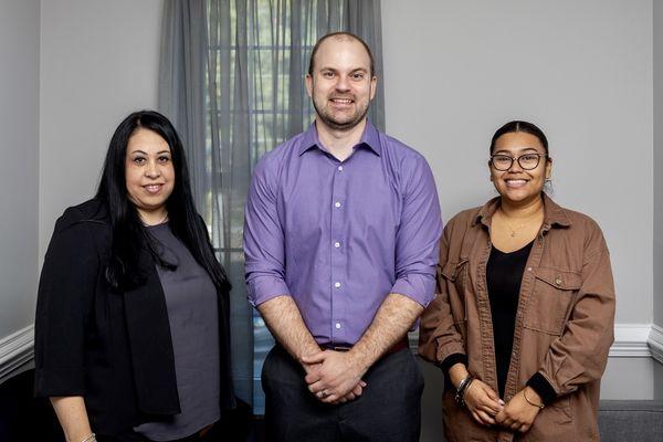 Our team! From left to right: Diana, our paralegal, Ben Williams, the attorney, and our  receptionist, Michelle