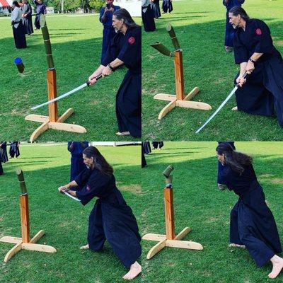 Mark cutting mats in what is known as tameshigiri.