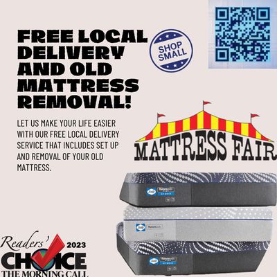 At Mattress Fair we offer Free local Delivery, Set-up and old Mattress Removal!