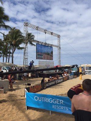 Volleyball broadcast at Queens beach Waikiki.