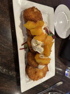 Fried Eggplant with mozzarella and peaches