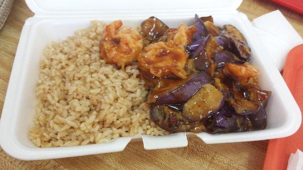 Shrimp with eggplant