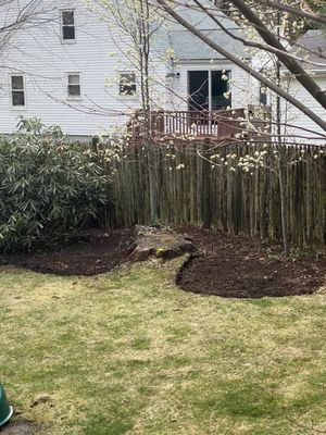 Another area Jeff straightened out but we now have to re-mulch.