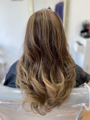 Haircut, ombré and toner