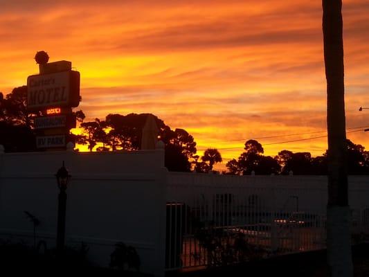 Sun raise at Cater's Motel.