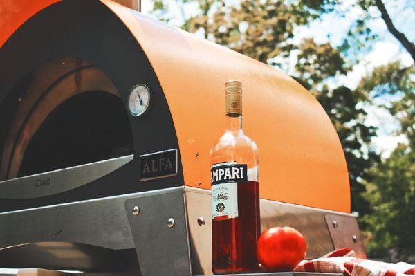 Imported Italian wood burning oven. It's portable!