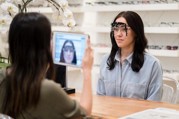 The Optikam - the newest technology to take precise measurements for glasses for our patients.