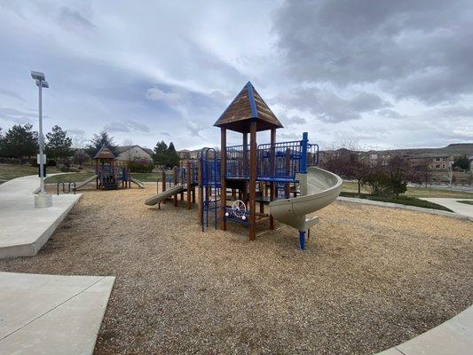 View of both playgrounds.