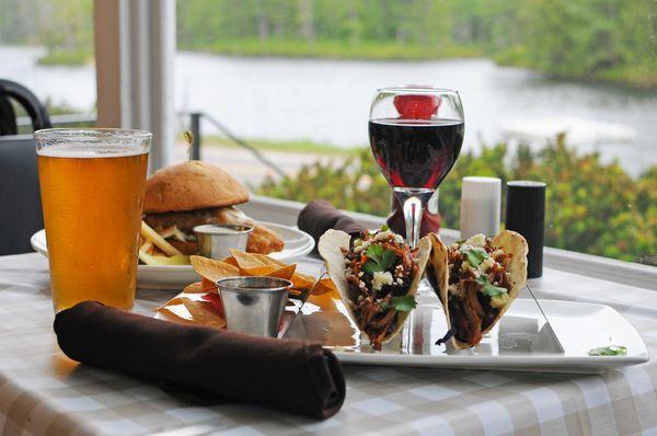 A selection of menu items available at Traditions Restaurant, Café & Pub at Purity Spring Resort in Madison, New Hampshire.