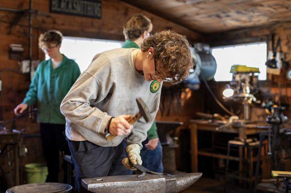 Blacksmithing at Gould Academy