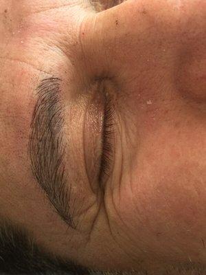 Men eyebrows are meant to be unruly so they look more natural.