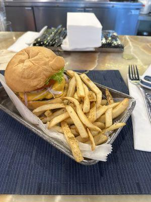 Standard burger and fries.  Decent.