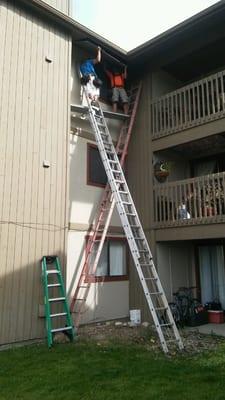 3 story soffit repair. We can do it!