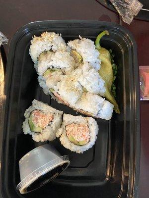 California roll avocado cucumber crab yummy