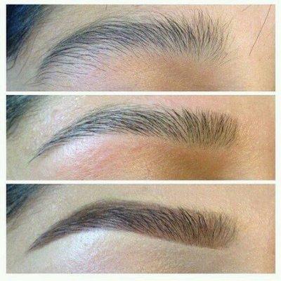 Before and After Images of Eyebrow Threading done at Bonita Brow Bar