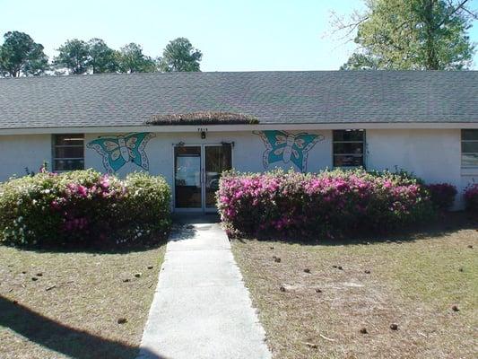 This is the front of the school.  To paraphrase the song "Doraville", we are a little country in the city.