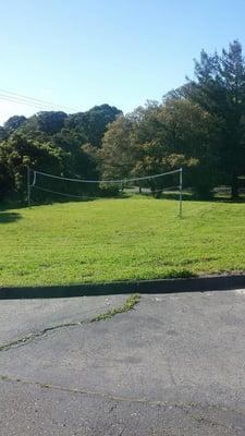 Volleyball net in front