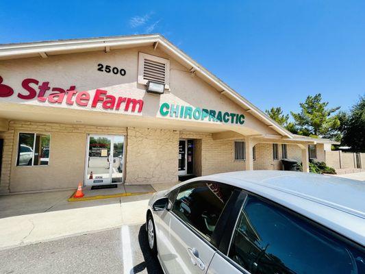 2023.AUG30- view from parking lot next to StateFarm/ CHIROPRACTIC MEADE FAMILY as of JAN 01,2023