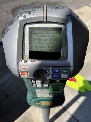 Metered parking available near the Lafayette Science Museum. Parking rates current as of September 2023.