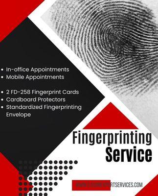 Eason Expert Services's FD-258 (Ink-roll) Fingerprinting Kit for onsite and mobile appointments.