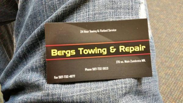 We are a small family towing operation that's here to help our area give us a call anytime and talk to a real person.