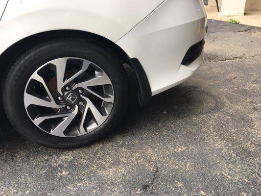 Rust on metal behind alloy wheels...