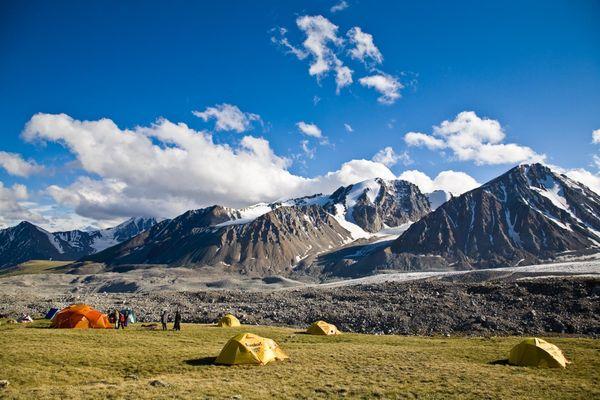 Trekking in Mongolia's Altai Mountains.