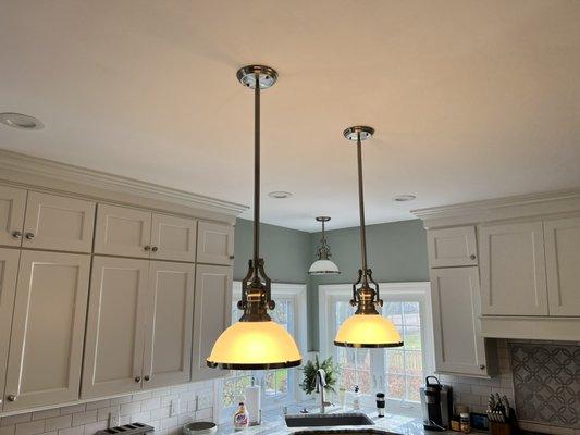 Kitchen island light fixture installation