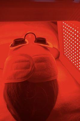 LED red light therapy. Stimulate Collagen and Elastin fibers in the skin matrix.