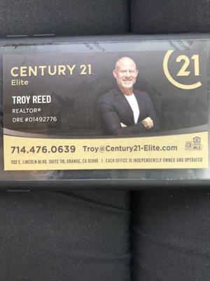 Troy Reed's business card