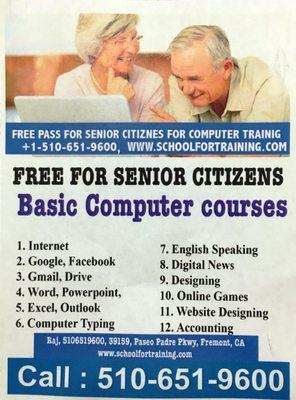 Free Basic Computer Courses for Senior Citizens