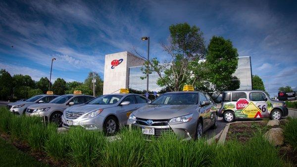 Our fleet of training vehicles. We use newer vehicles with the latest safety features.