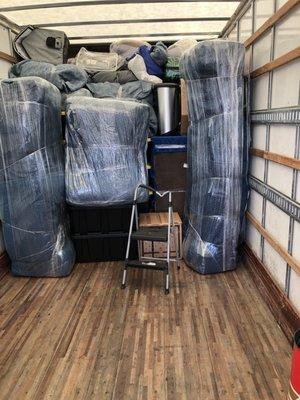 The movers did a great job packing and loading the truck.