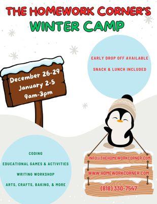 The Homework Corner's Winter Camp 2023