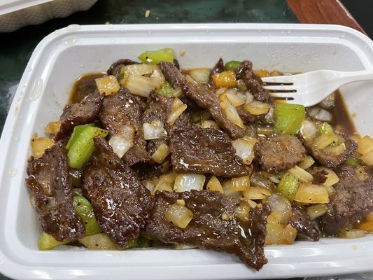 Pepper beef, really flavorful!