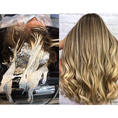 Balayage before & after