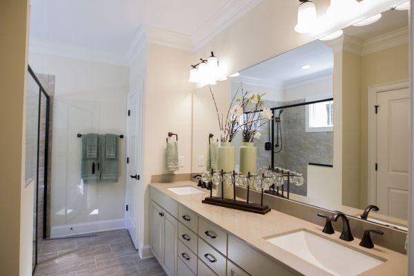 Dual Vanity Bath with Curbless Showers