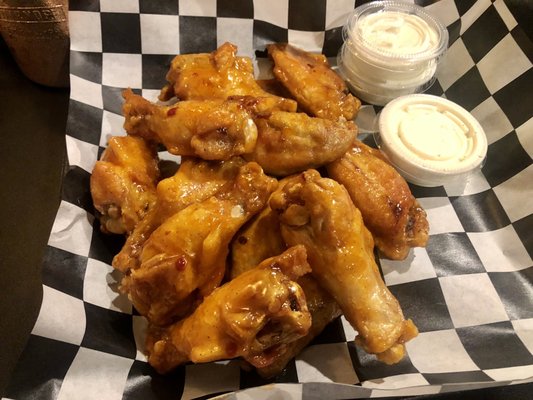 Mango habanero wings. Great flavor.