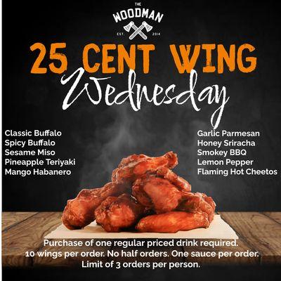 25 Cent Wing Wednesday