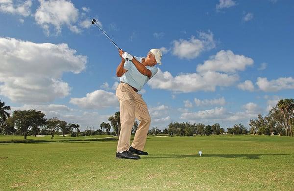 Teeing off at Country Club of Miami.