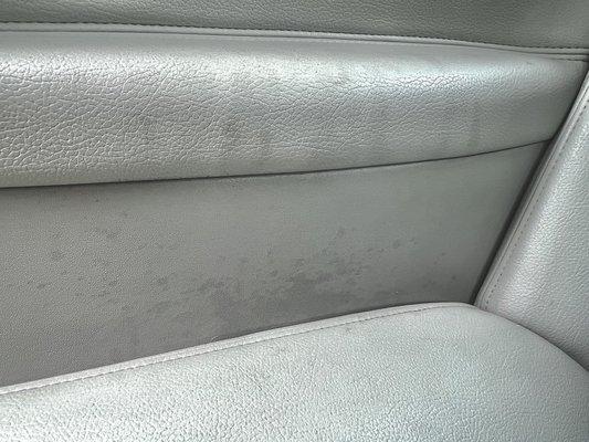 Hydraulic fluid in leather panel