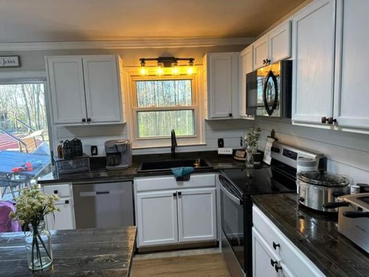 New and updated kitchen with handmade wooden countertops