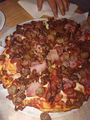 LG Rich's All Meat Pizza- sooooo much meat!! This pizza was unbelievable. Highly recommended.