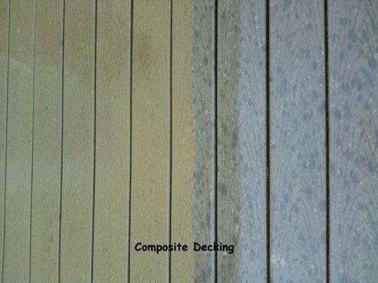 Cleaning composite decking.