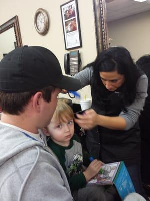 My little mans first haircut.