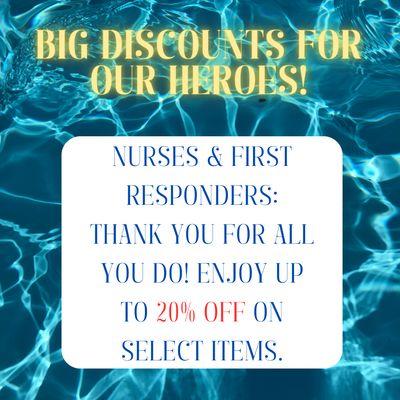 First Responders and NURSE discounts!